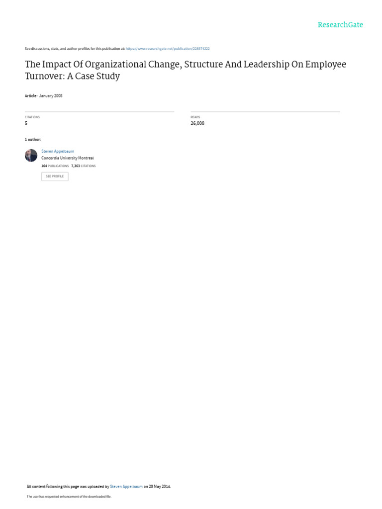 The Impact of Organizational Change Structure and | PDF ...