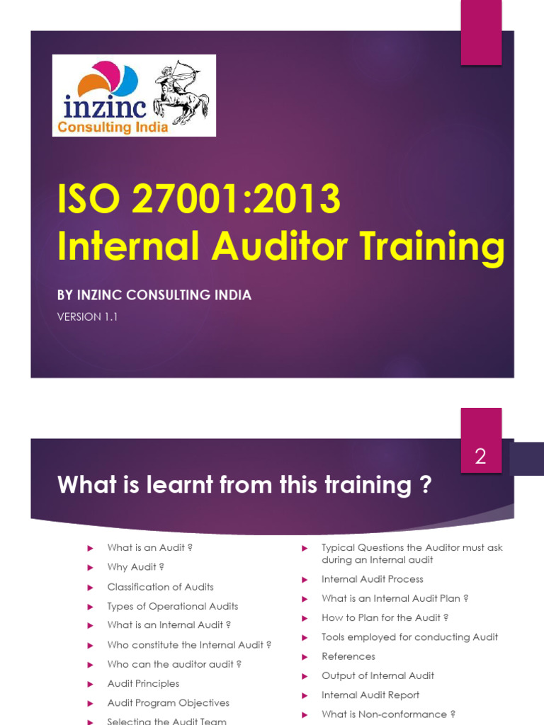 ISO 27001 Internal Auditor Training Guide | PDF | Audit | Internal Audit