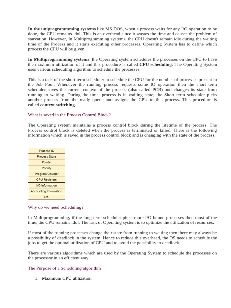 FCFS CPU Scheduling Explained | PDF | Scheduling (Computing) | Process ...