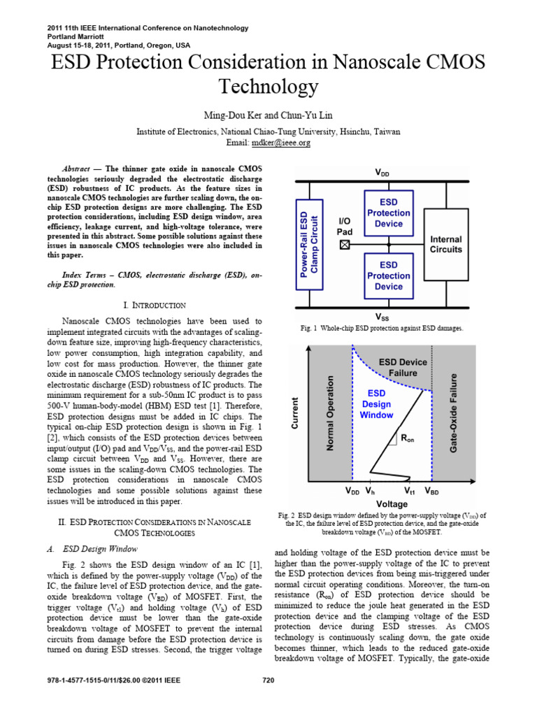 ESD Protection Consideration in Nanoscale CMOS Technology | PDF ...