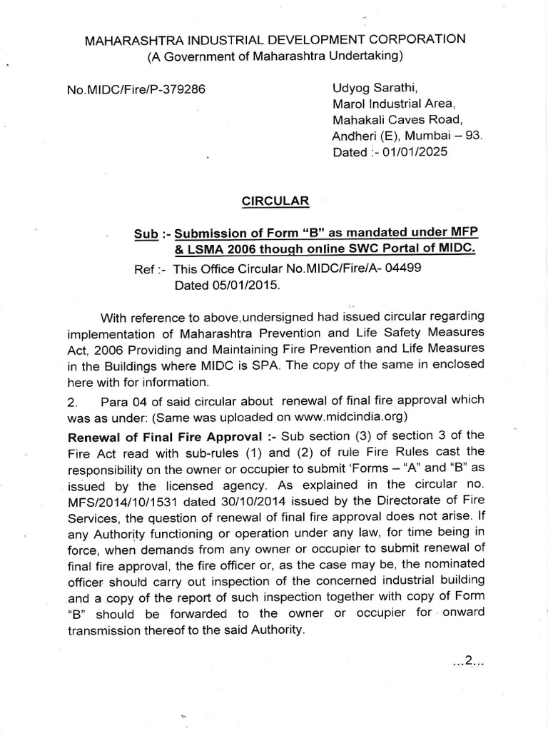Online Submission of Fire Form 'B' Guidelines | PDF