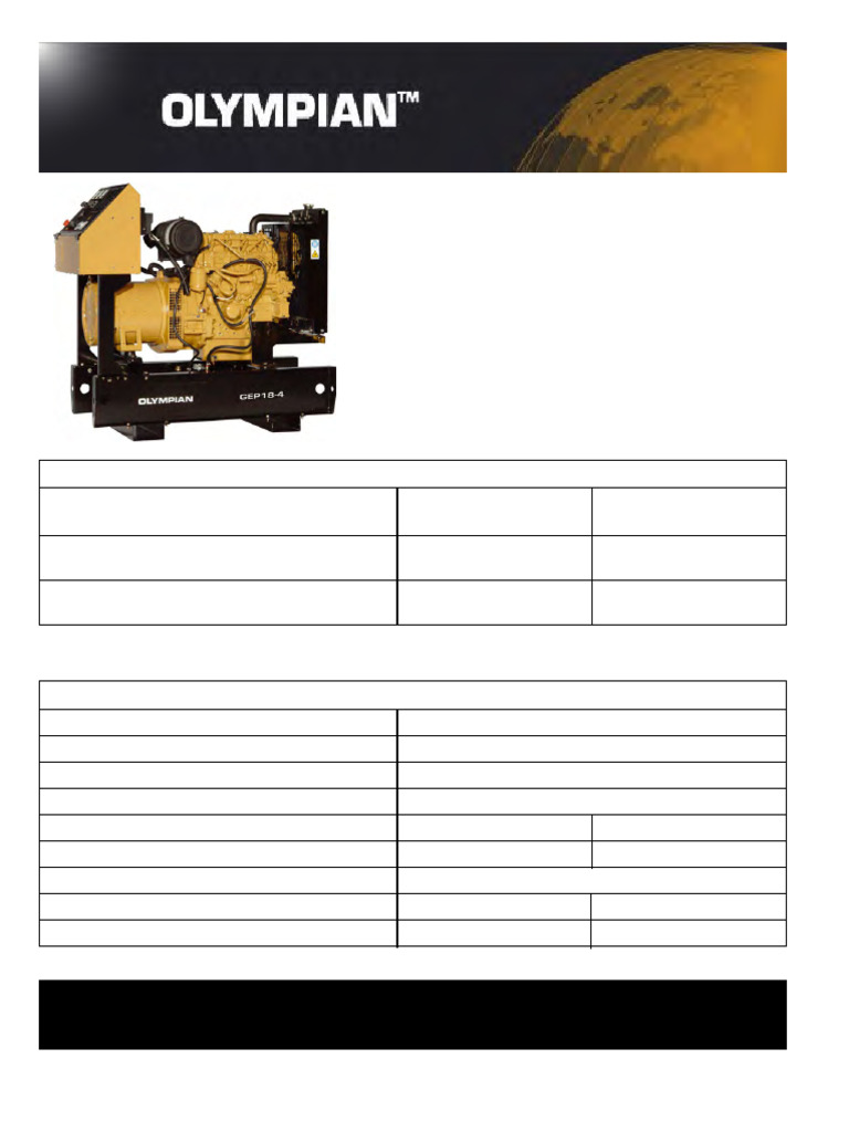 GEP18-4 Generator Set Specification | PDF | Diesel Engine | Engines