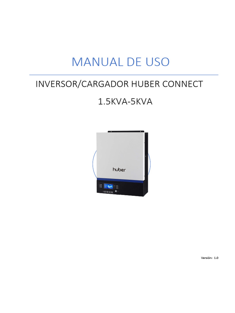 Manual Inversor/Cargador Huber Connect | PDF | Cargador de batería ...