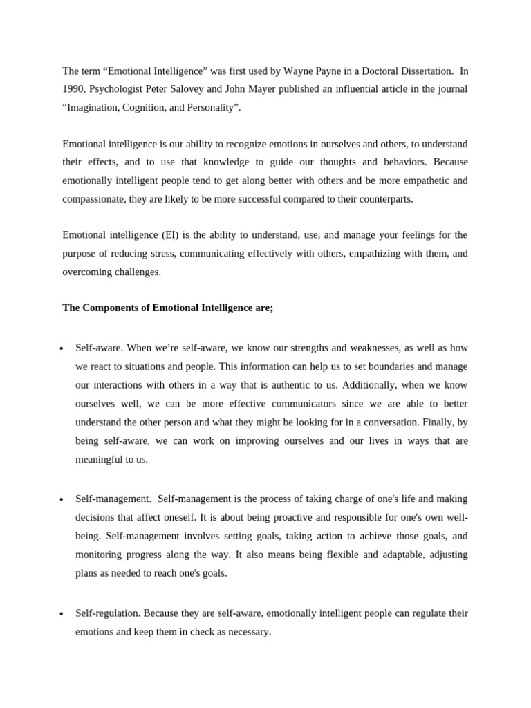 Importance of Emotional Intelligence in Workplaces | PDF | Emotional ...