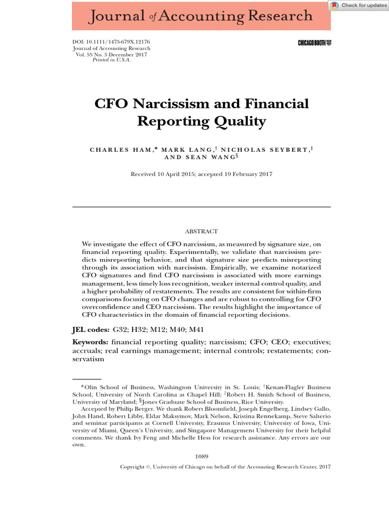 journal-of-accounting-research-2017-cfo-narcissism-and-financial
