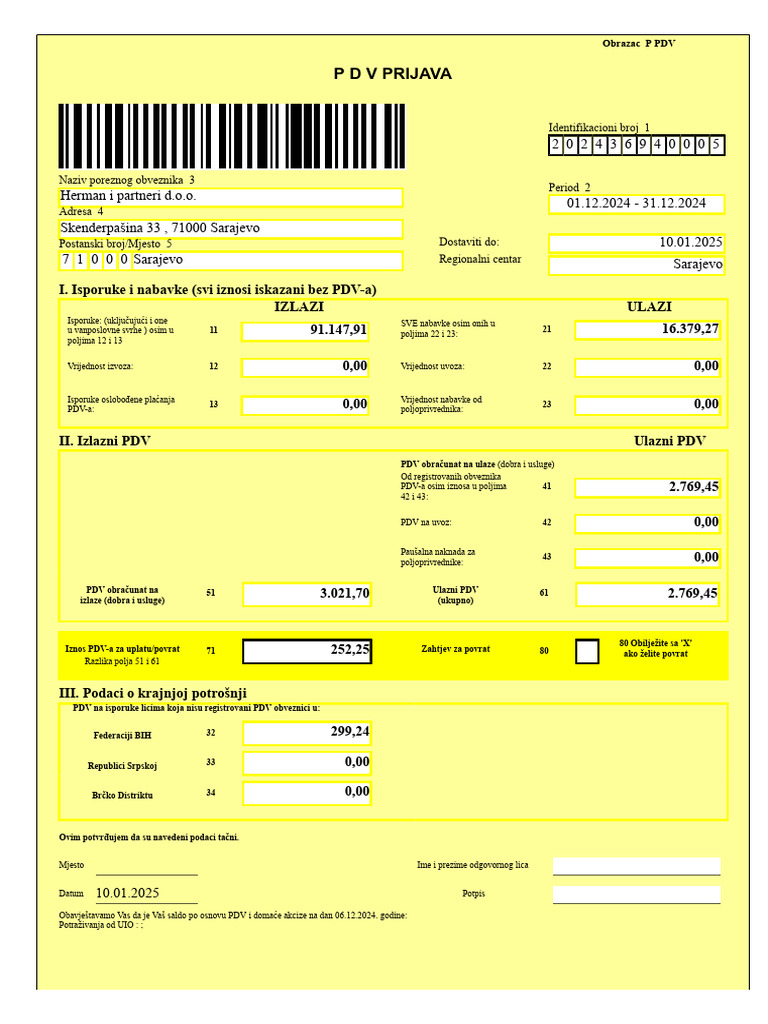 ReturnSheet 4202436940005 VAT 2412 | PDF