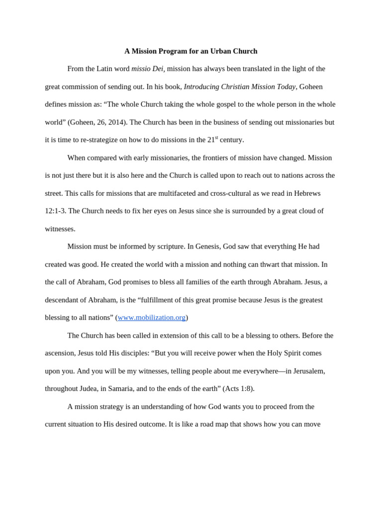 Urban Church Mission Strategy Guide | PDF | Christian Mission | Jesus