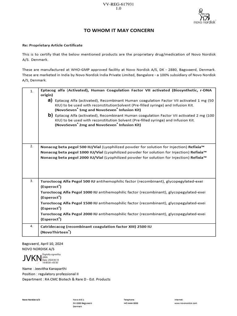 Proprietary Article Certificate - 2024 - Rare Disease - Apr 2024 | PDF ...