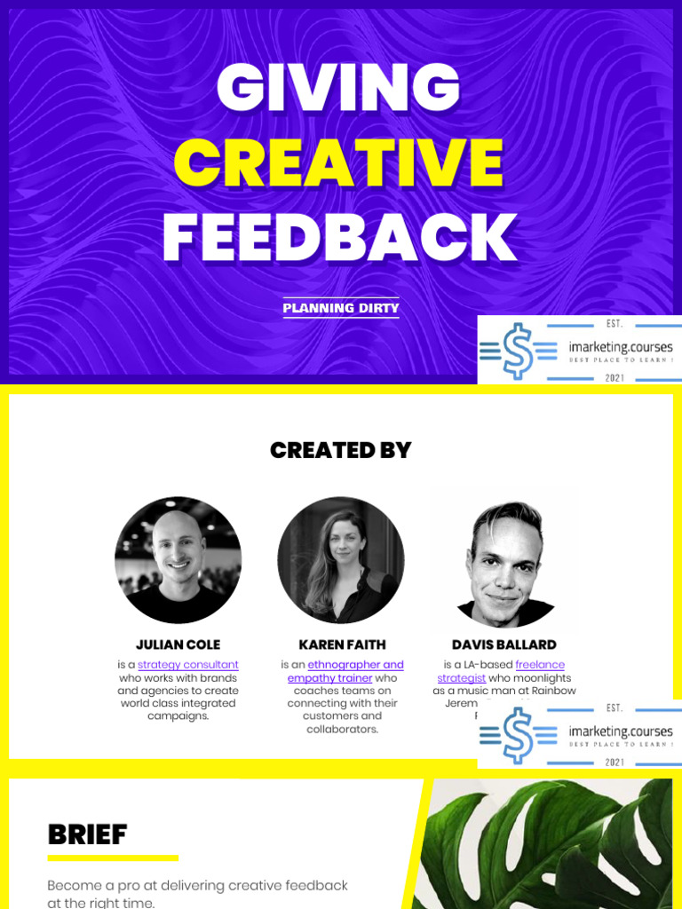 Mastering Creative Feedback Techniques | PDF | Soup | Brand
