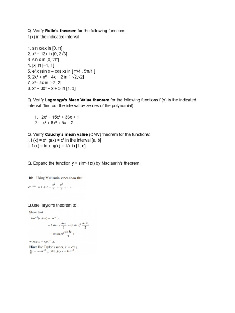 Mathematics - I Unit 1 Questions | PDF