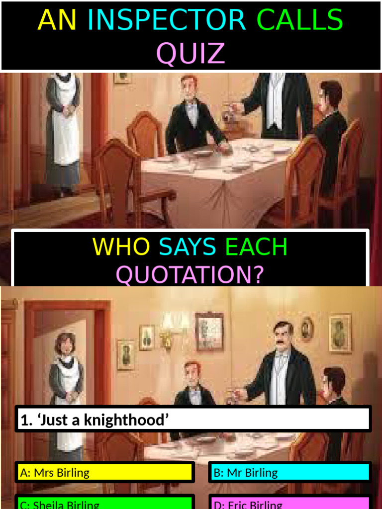 Inspector Calls Quiz Questions | PDF