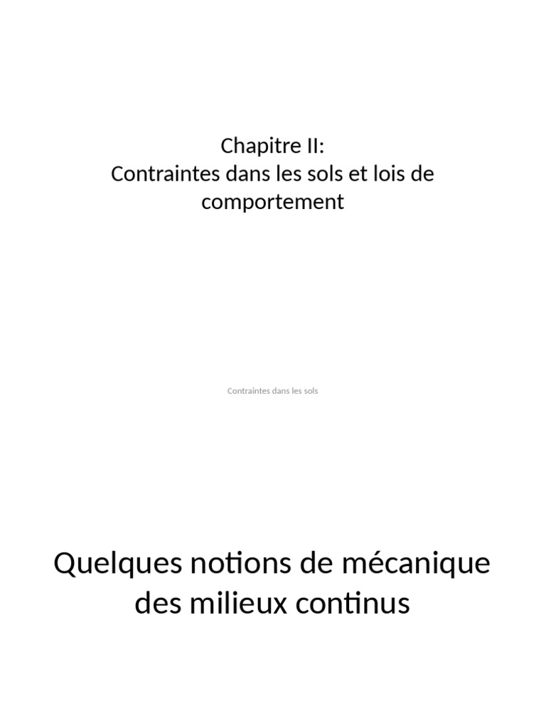Contraintes et déformations dans les sols | PDF | Sciences physiques ...