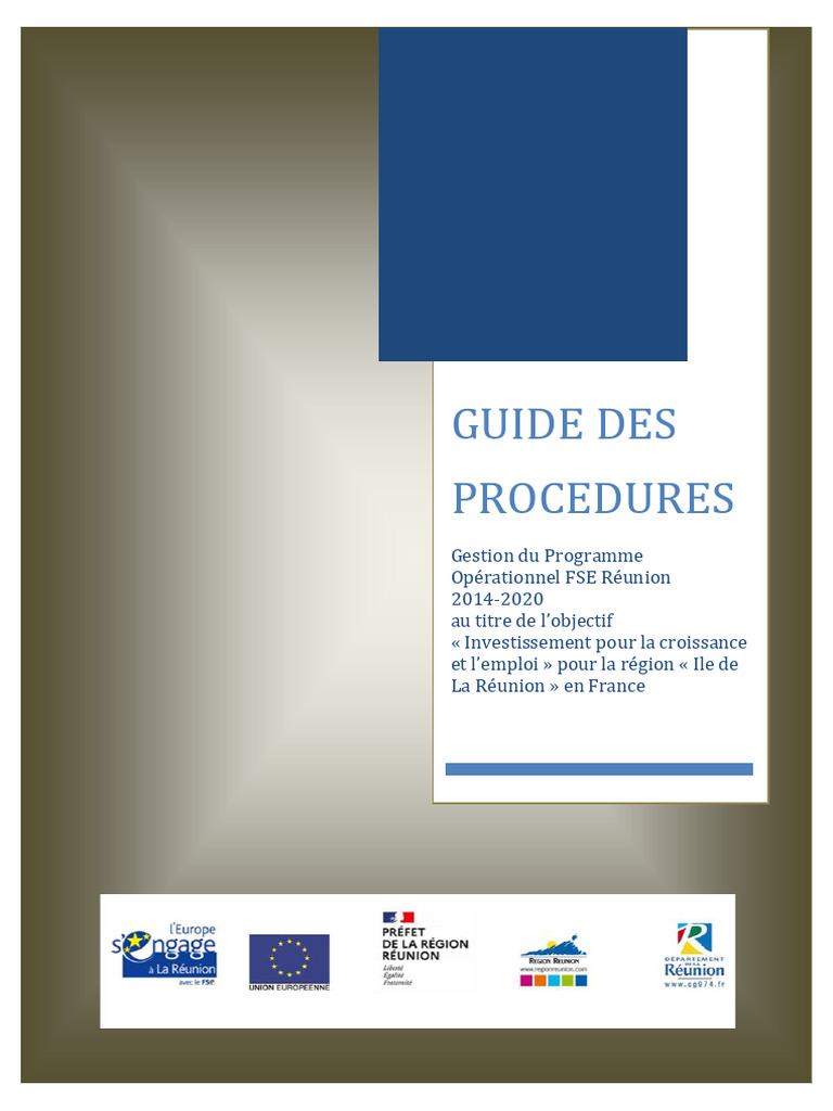 Guide des procédures FSE Réunion 2014-2020 | PDF | Union européenne ...