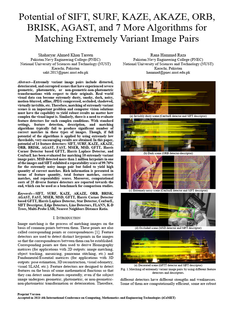 Comparative Analysis of Image Matching Algorithms | PDF | Artificial ...
