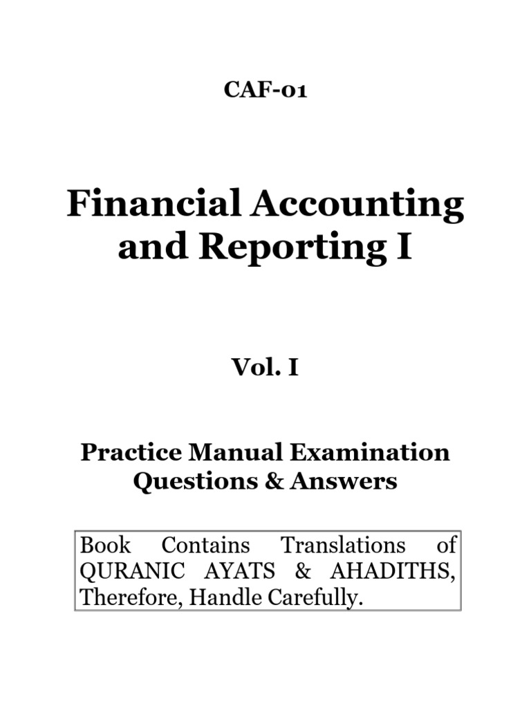 Financial Accounting Practice Manual | PDF | Depreciation | Book Value