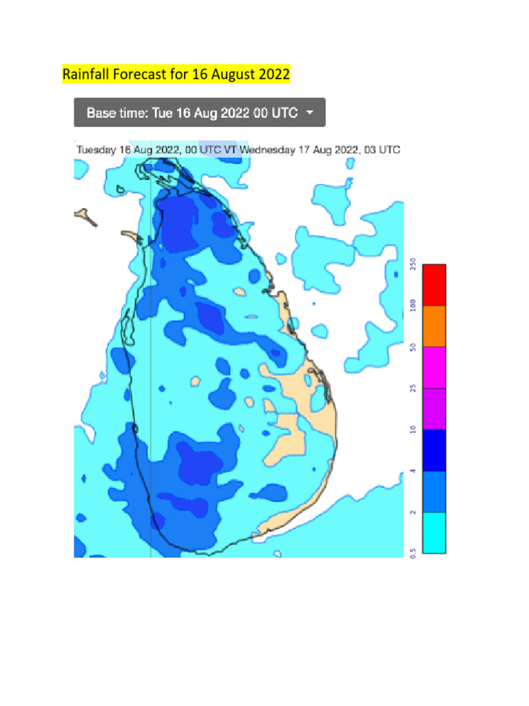 Rainfall Forecast From August 16-25 2022 | PDF