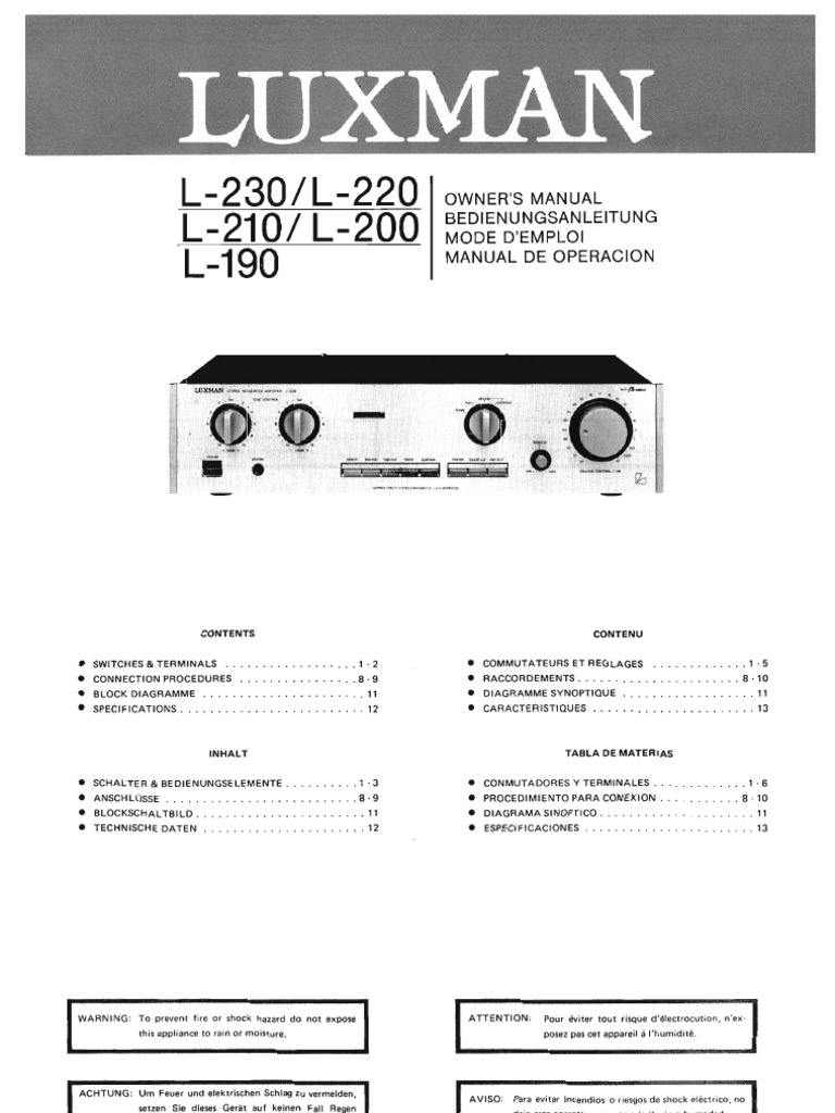 Stereo Amplifier LUXMAN L-230 Repair KIT - all capacitors