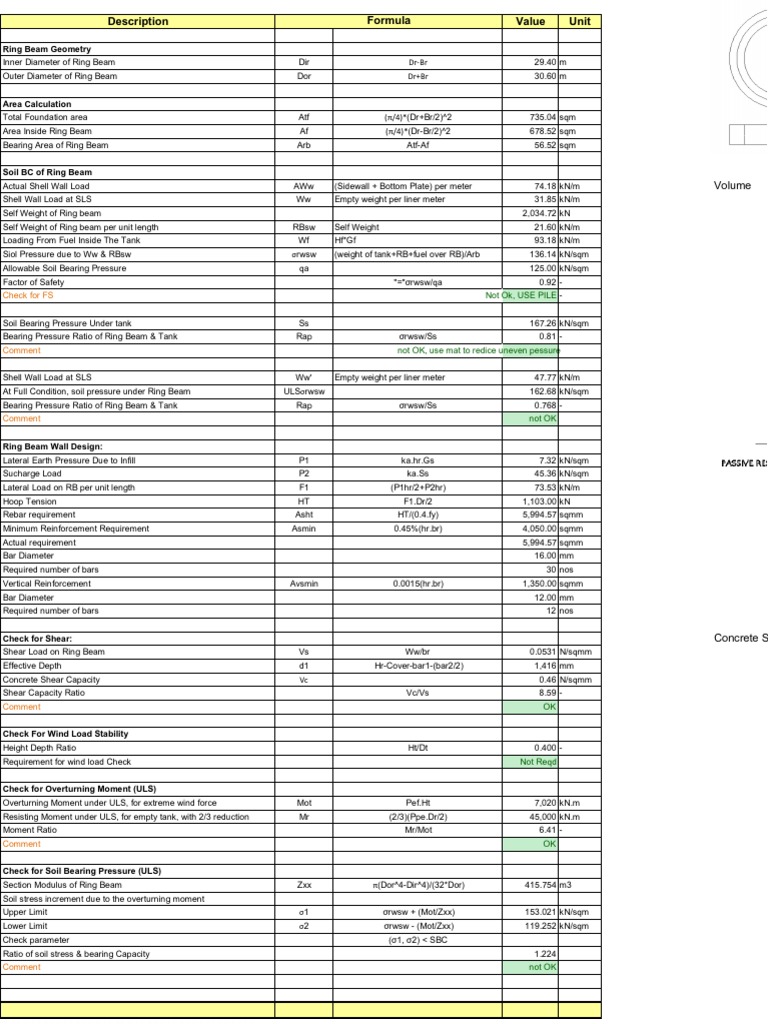 Rectangular Tank Design Calculations | PDF