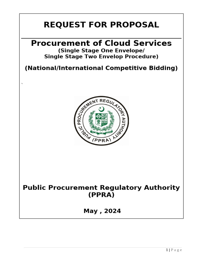 RFP for Cloud Services Procurement | PDF | Request For Proposal ...