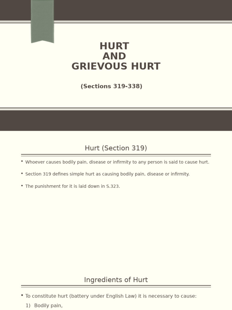 Hurt and Grievous Hurt | PDF | Criminal Justice | Crime & Violence
