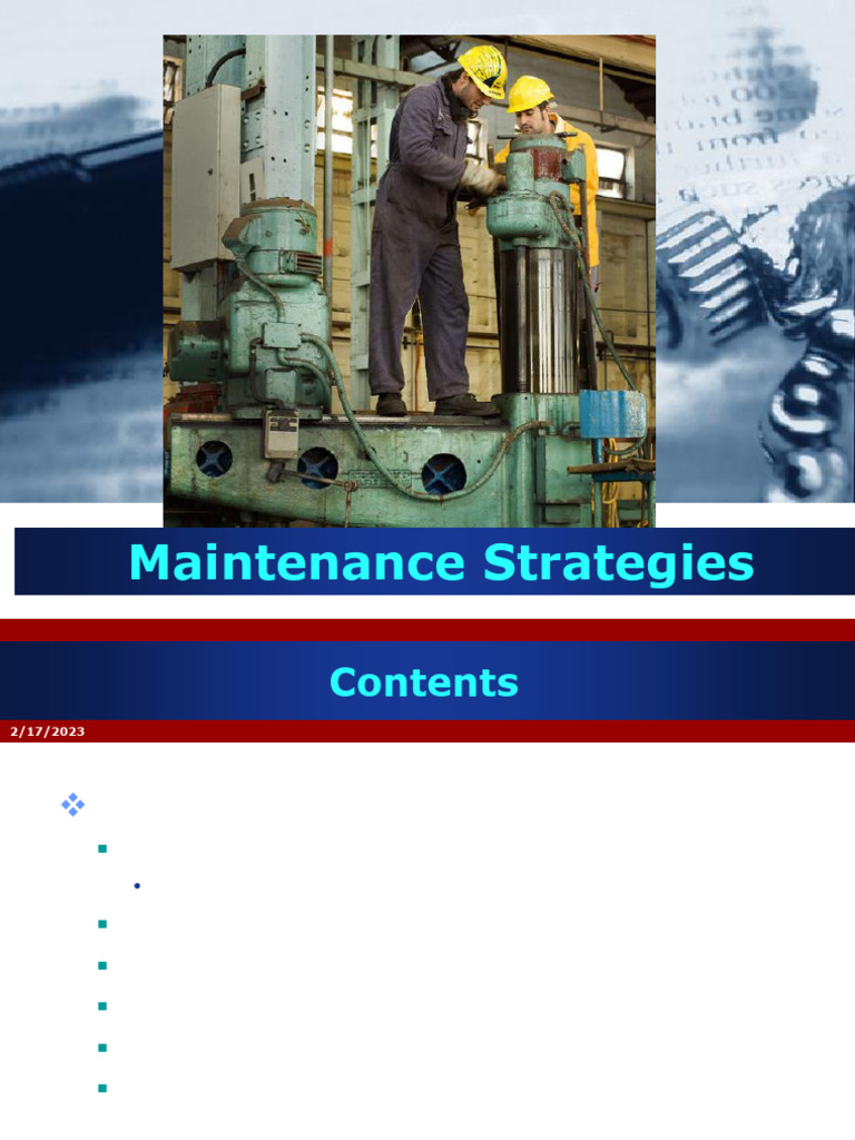 Maintenance Strategies L04 | PDF | Reliability Engineering | Systems ...