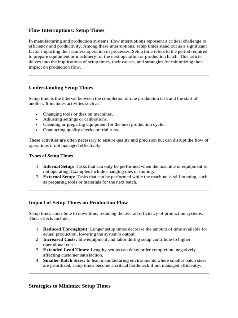 Prioritizing Setup Times in Production | PDF | Economies | Business