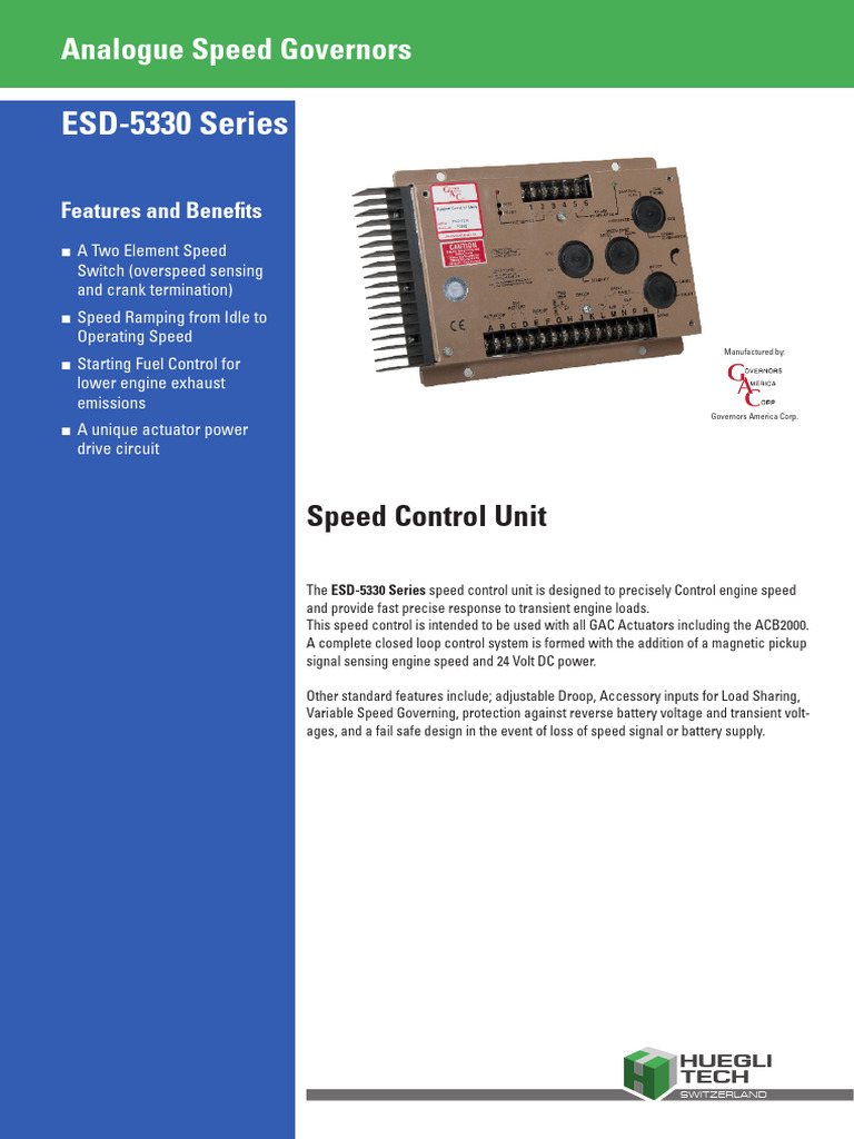 ESD-5330 Series Engine Speed Control | PDF | Switch | Engines