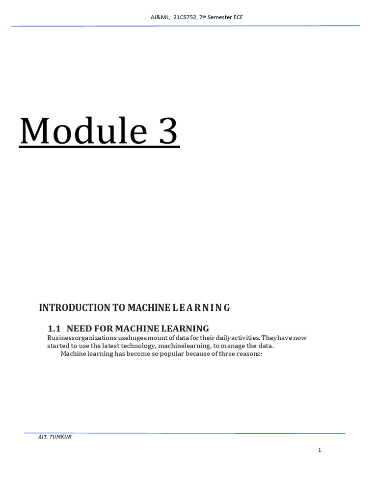 module-3-21cs752 | PDF | Machine Learning | Statistical Classification