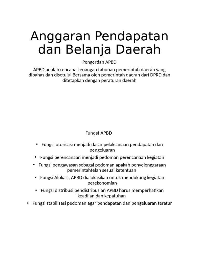 Anggaran Pendapatan dan Belanja Daerah | PDF