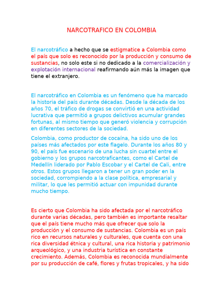 Narcotrafico en Colombia 902 | PDF | Comercio ilegal de drogas | Colombia