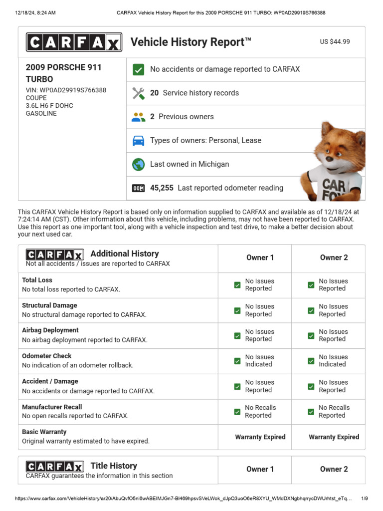 Carfax | PDF | Used Car | Department Of Motor Vehicles