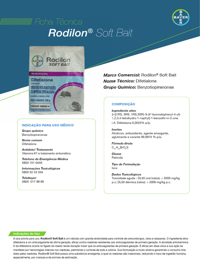 Ficha-Tecnica Rodilon Solft Bait | PDF | Embalagem e rotulagem
