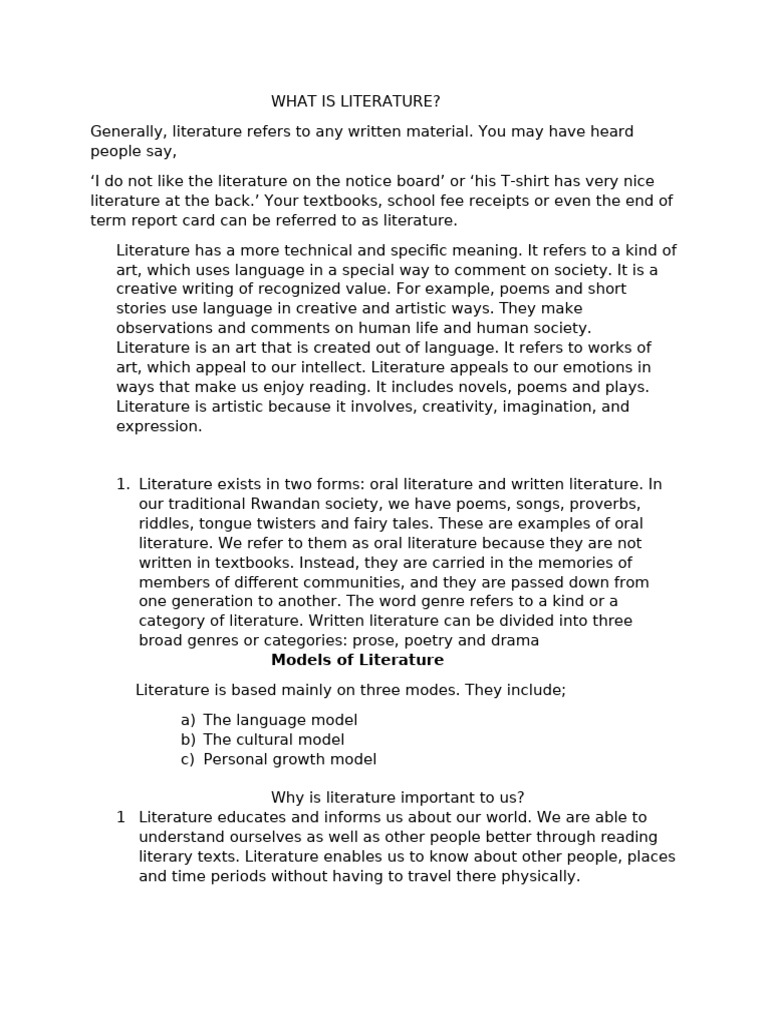 Understanding Literature Essentials | PDF | Narration | Irony