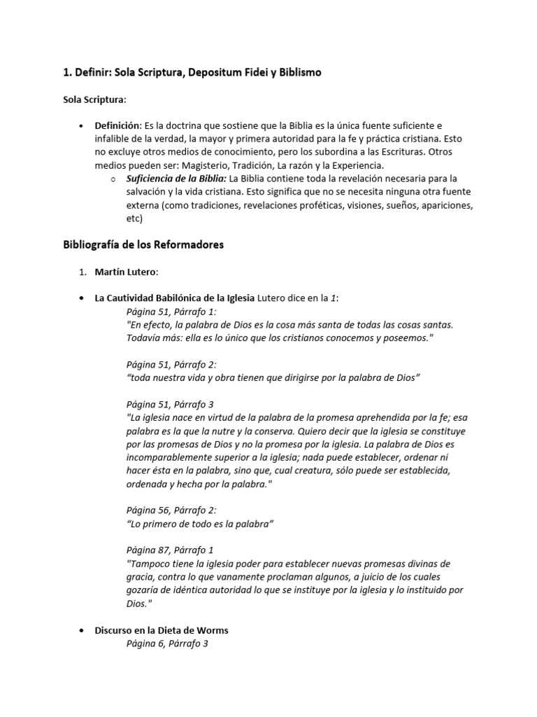 Sola Scriptura: Autoridad y Suficiencia Bíblica | PDF | Biblia ...