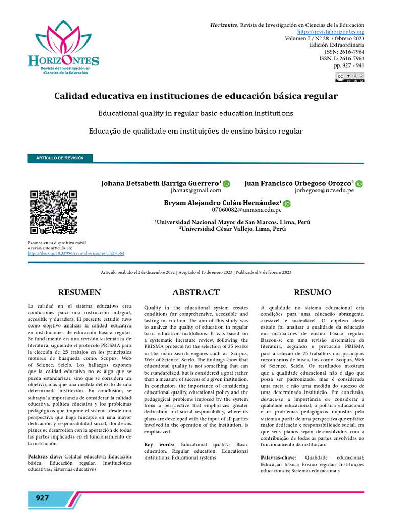 Calidad educativa en educación básica | PDF | Educación primaria ...