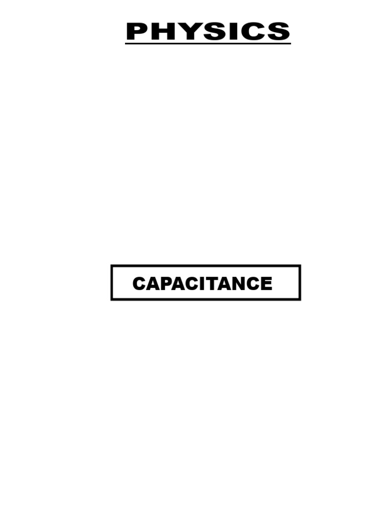 Capacitance Pdf Capacitance Capacitor