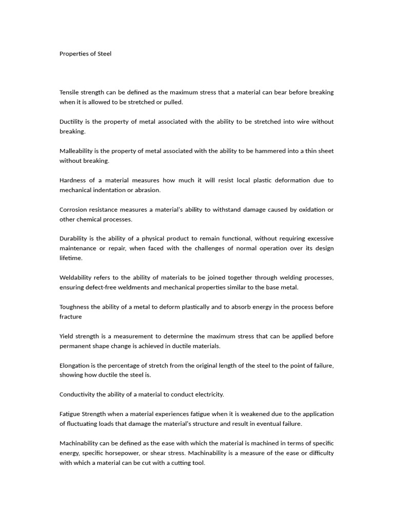 Steel | PDF | Strength Of Materials | Ductility