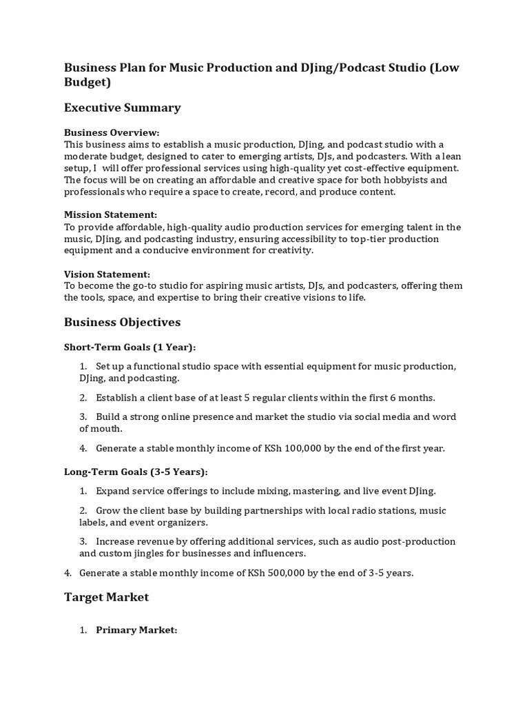 Affordable Music Production Studio Plan | PDF | Disc Jockey | Podcast