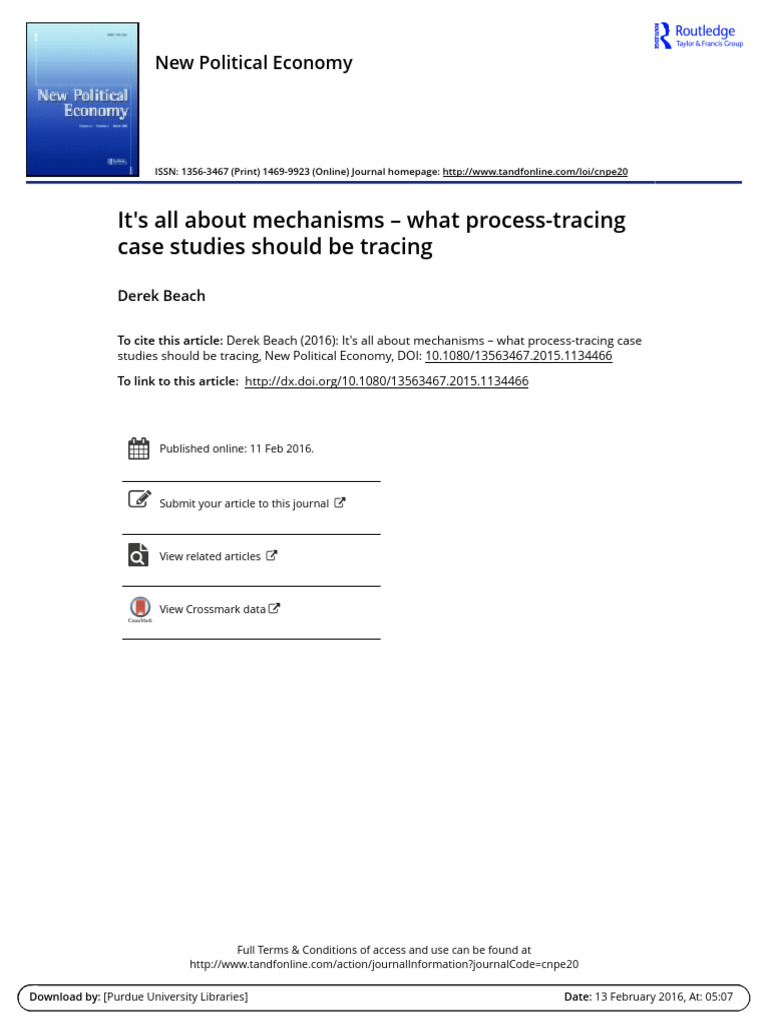 Understanding Causal Mechanisms in Process-Tracing | PDF | Causality ...