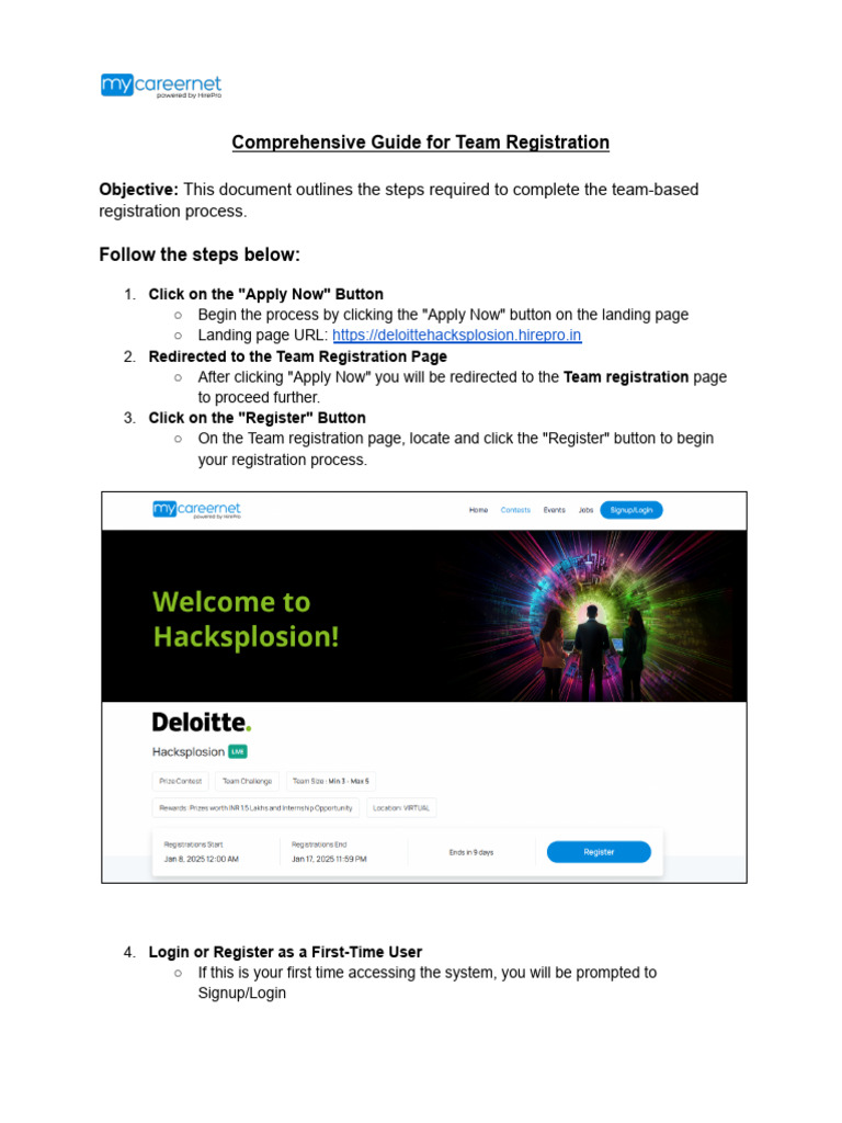 Team Registration Process Guide | PDF | Computer Mediated Communication ...