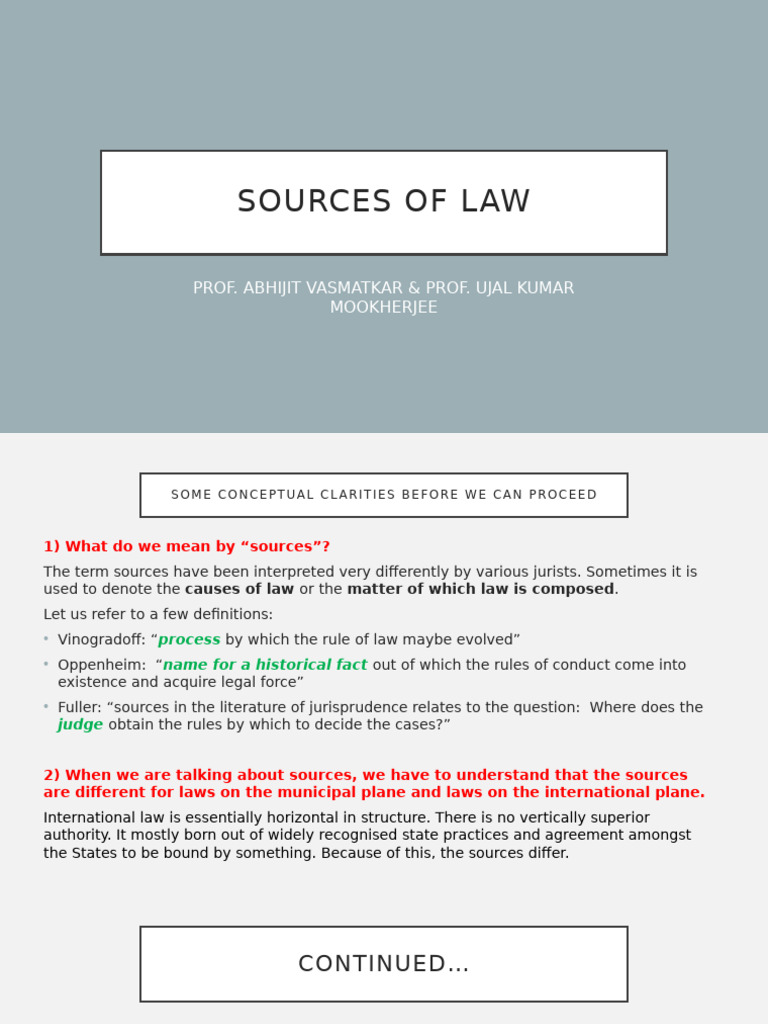 Understanding Sources of Law in Jurisprudence | PDF | Precedent ...