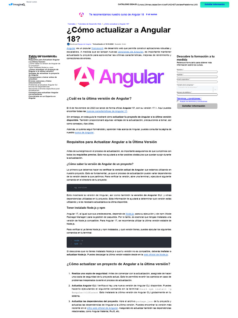 Actualiza tu proyecto a Angular 17 | PDF | Interfaz de línea de comando ...