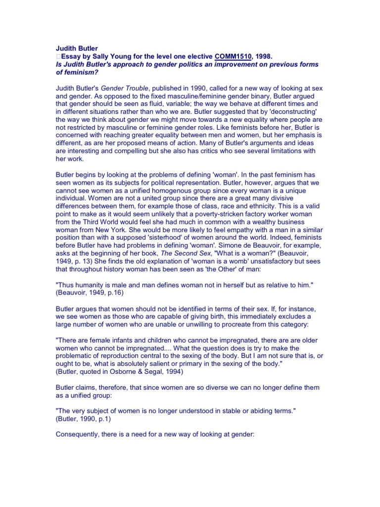 Judith critical essays picture