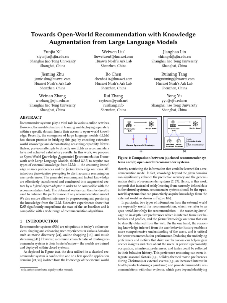 Open-World Recommendation with LLMs | PDF | Knowledge | Cognitive Science