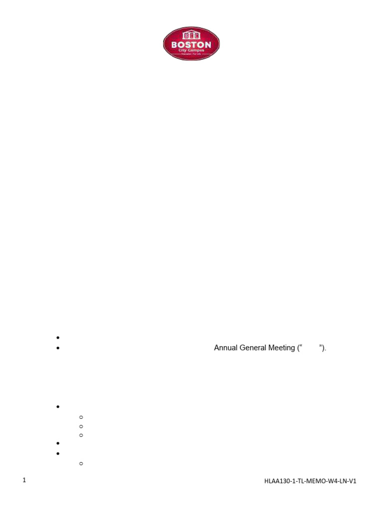 Hlaa130 1 TL Memo W4 LN V1 | PDF | Private Law | Corporations