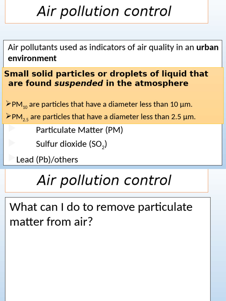 Air Pollution Control Techniques Explained | PDF | Particulates ...