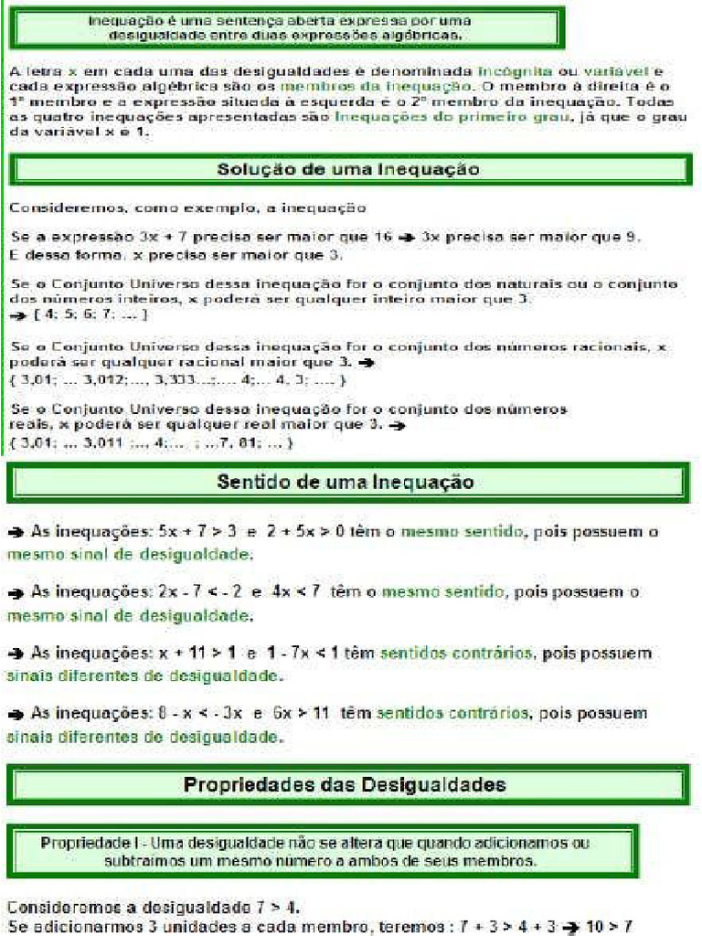 Inequação Do Primeiro Grau | PDF