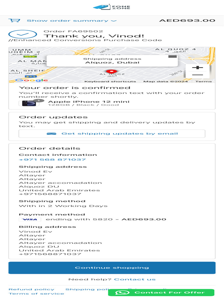 iPhone 12 Mini Order Confirmation | PDF