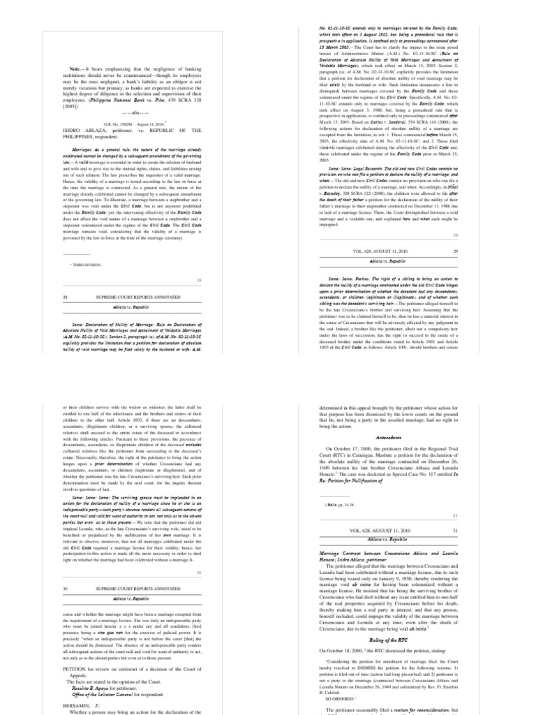 Bank Liability and Marriage Nullity Laws | PDF | Annulment | Marriage