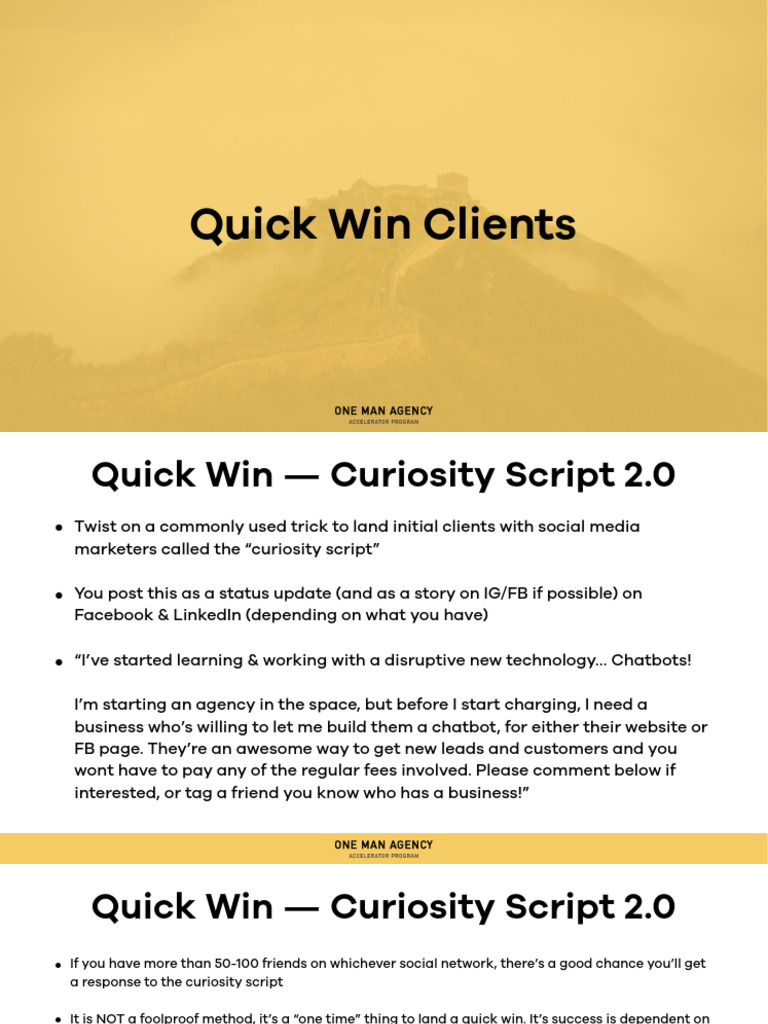 OMA_QuickWinClients | PDF | Service Industries | Computer Mediated ...